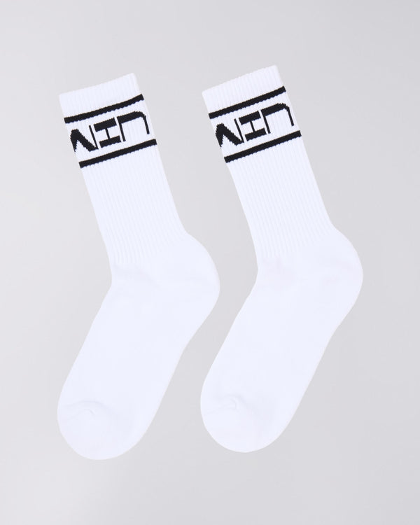 EDWIN - STRIPED SOCKS (WHITE/ BLACK)