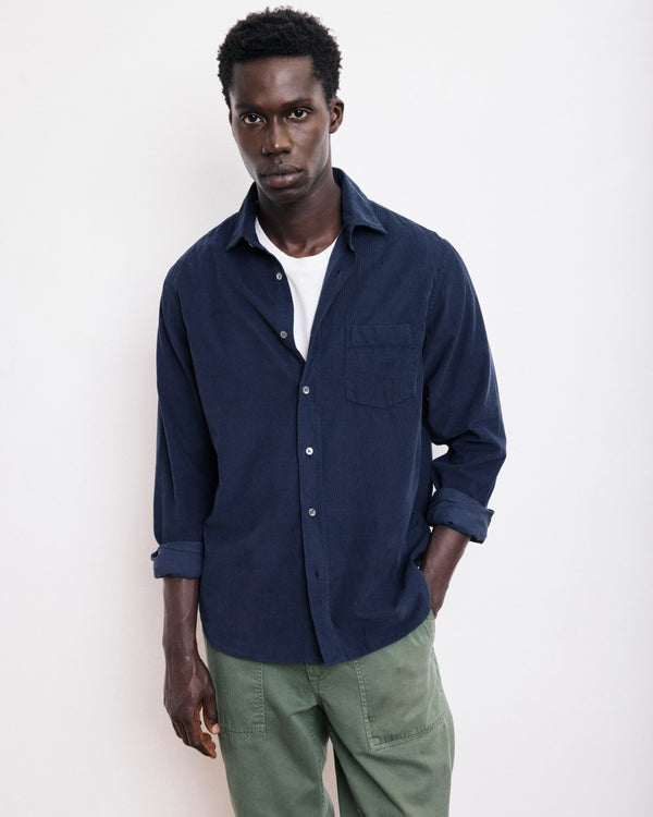 HARTFORD - PAUL SHIRT THIN CORDUROY NAVY