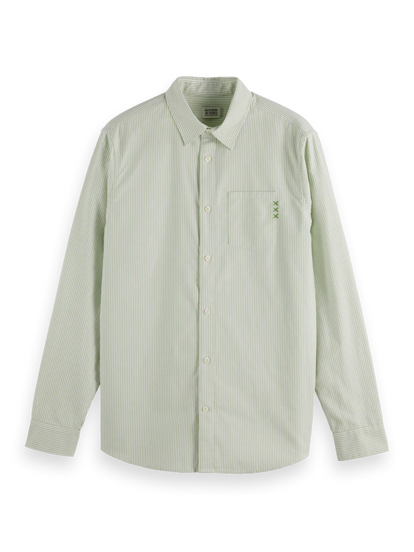 SCOTCH & SODA - REGULAR FIT STRIPED OXFORD SHIRT PISTACHIO STRIPE