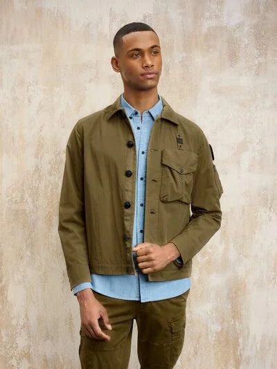 BLAUER - COTTON NYLON JACKET LINCOLN MILITARY GREEN