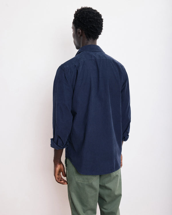 HARTFORD - PAUL SHIRT THIN CORDUROY NAVY