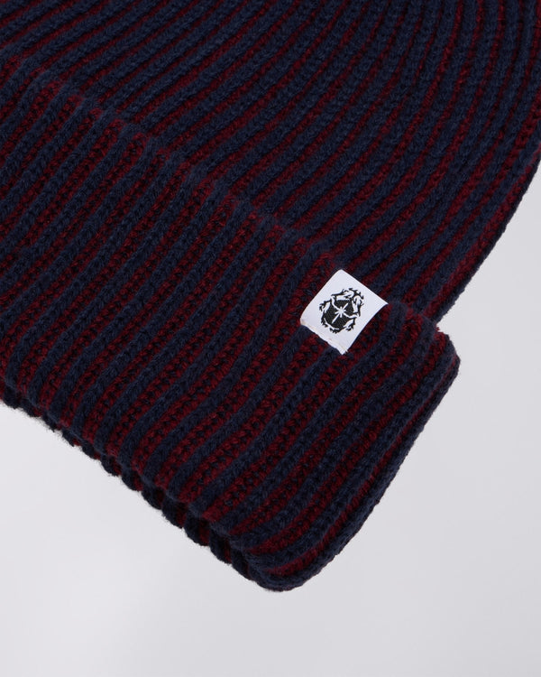 EDWIN - CONTRAST BEANIE (BURGUNDY/ NAVY)