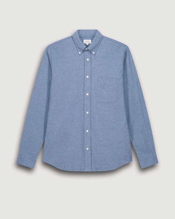 HARTFORD - PITT SHIRT COTTON FLANNEL LIGHT BLUE