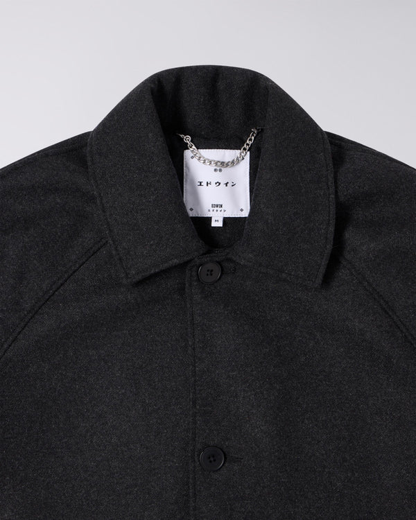 EDWIN - MAC WOOL COAT (DARK GREY MARL)