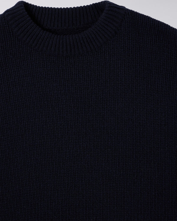 EDWIN - ELLIS KNIT SWEATER - (NAVY/OFF WHITE)
