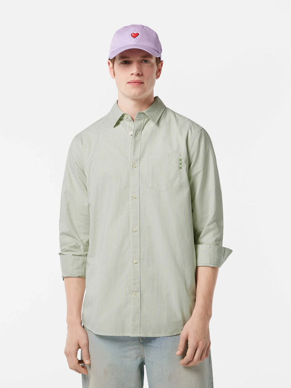 SCOTCH & SODA - REGULAR FIT STRIPED OXFORD SHIRT PISTACHIO STRIPE