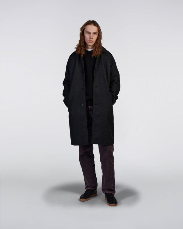 EDWIN - MAC WOOL COAT (DARK GREY MARL)