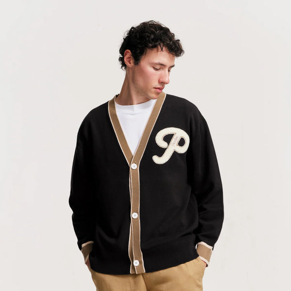 PARLEZ - LETTERMAN CARDIGAN (BLACK)