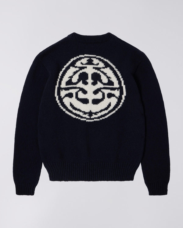 EDWIN - ELLIS KNIT SWEATER - (NAVY/OFF WHITE)