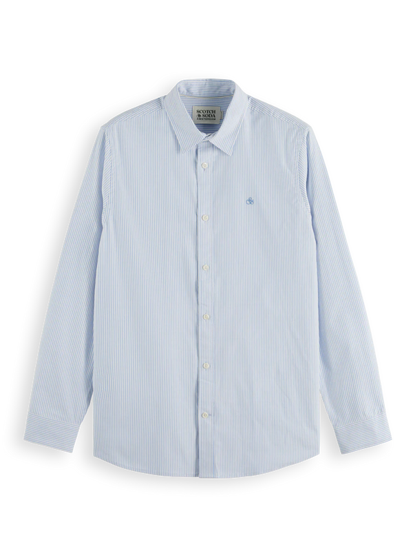 SCOTCH & SODA - ESSENTIALS OXFORD STRIPE BUTTON DOWN SHIRT BLUE STRIPE