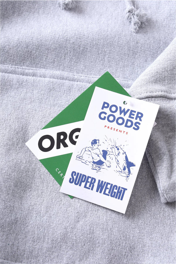 POWER GOODS - SUPER WEIGHT HOODIE HEATHER GREY