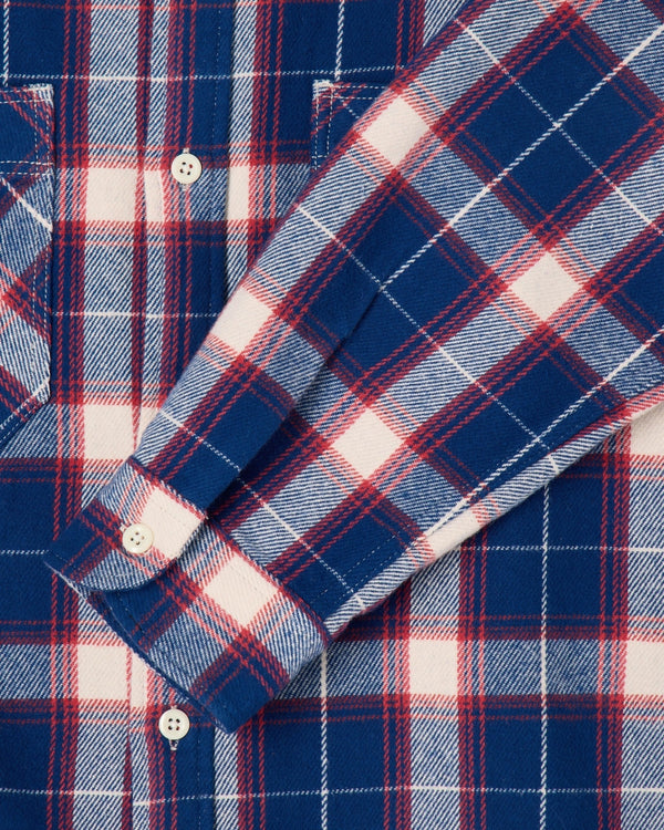 EDWIN - WORK SHIRT LS (NAVY/RED)