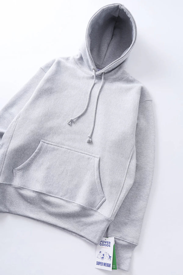 POWER GOODS - SUPER WEIGHT HOODIE HEATHER GREY