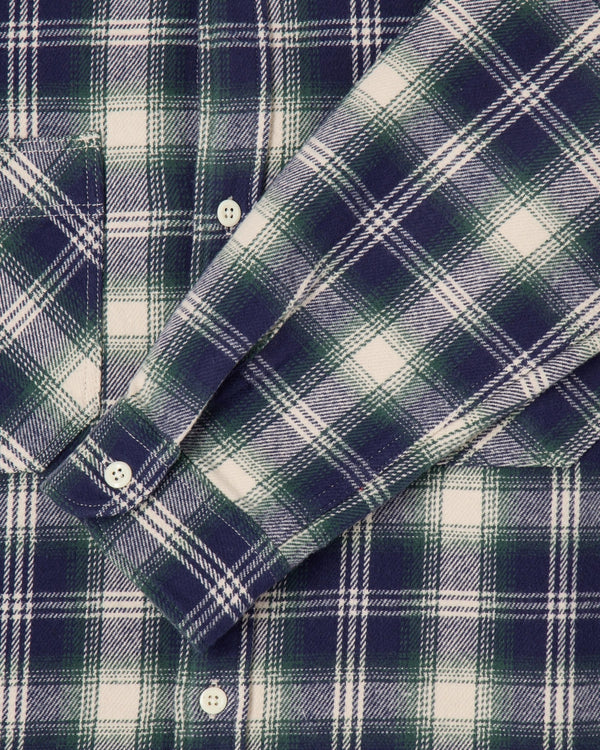 EDWIN - WORK SHIRT LS (NAVY/GREEN)