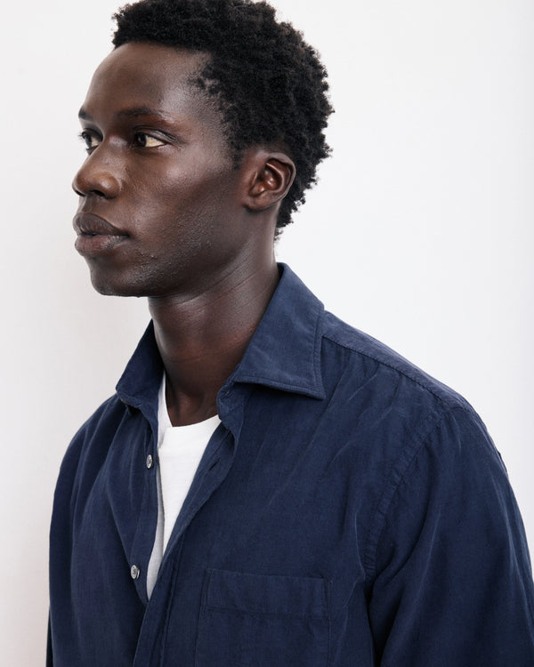 HARTFORD - PAUL SHIRT THIN CORDUROY NAVY