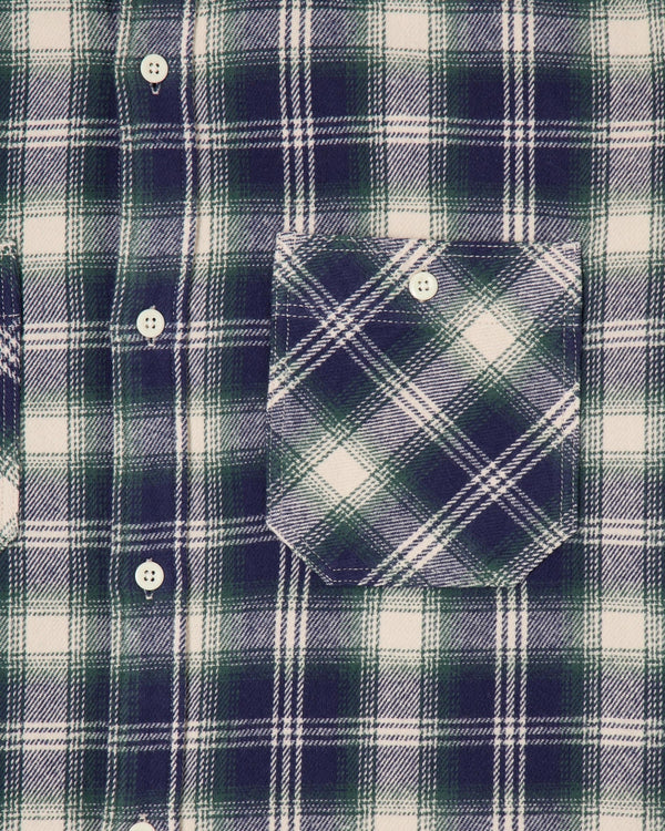 EDWIN - WORK SHIRT LS (NAVY/GREEN)