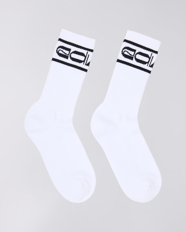 EDWIN - STRIPED SOCKS (WHITE/ BLACK)