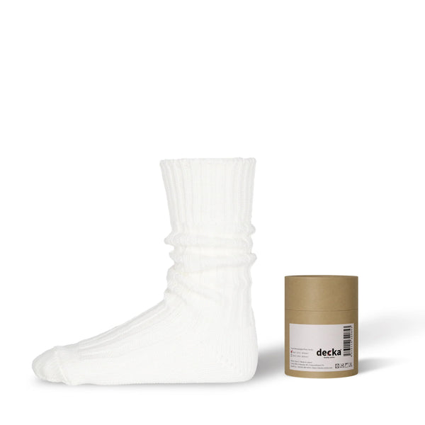 Decka Cased Heavyweight Plain Socks - White