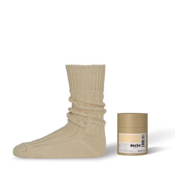 Decka Cased Heavyweight Plain Socks - Ecru