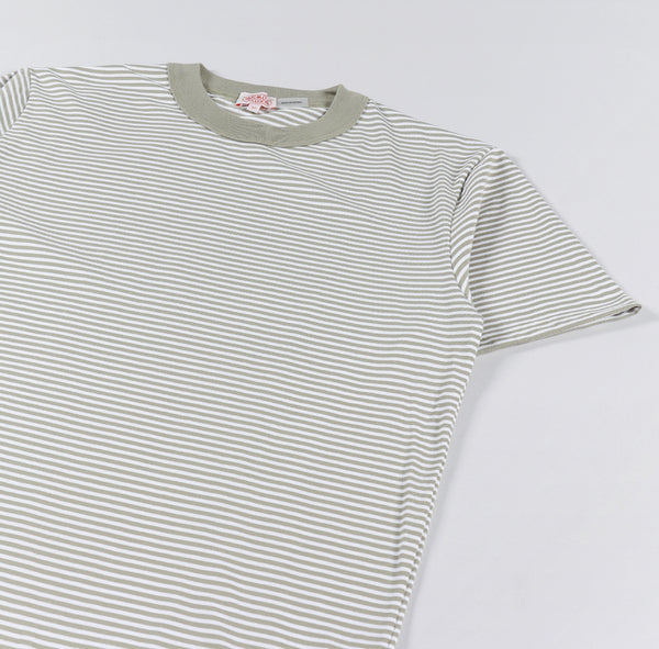Armor Lux Striped T-Shirt - Khaki & White