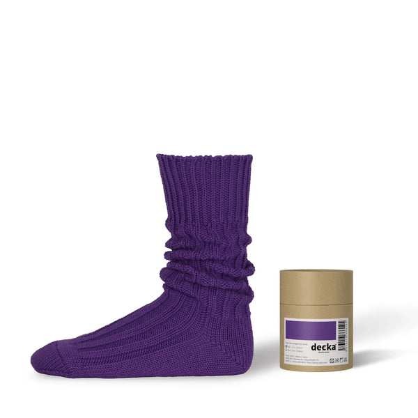 Decka Cased Heavyweight Plain Socks - Purpel