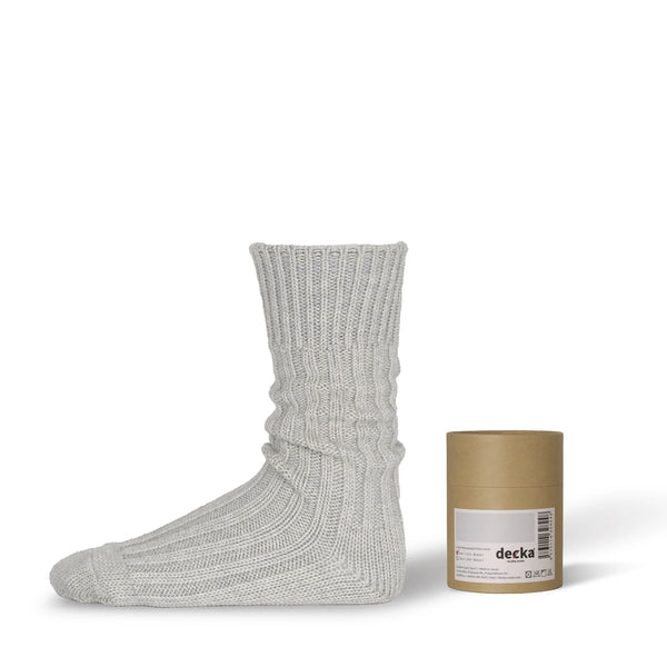 Decka Cased Heavyweight Plain Socks - Feather Grey
