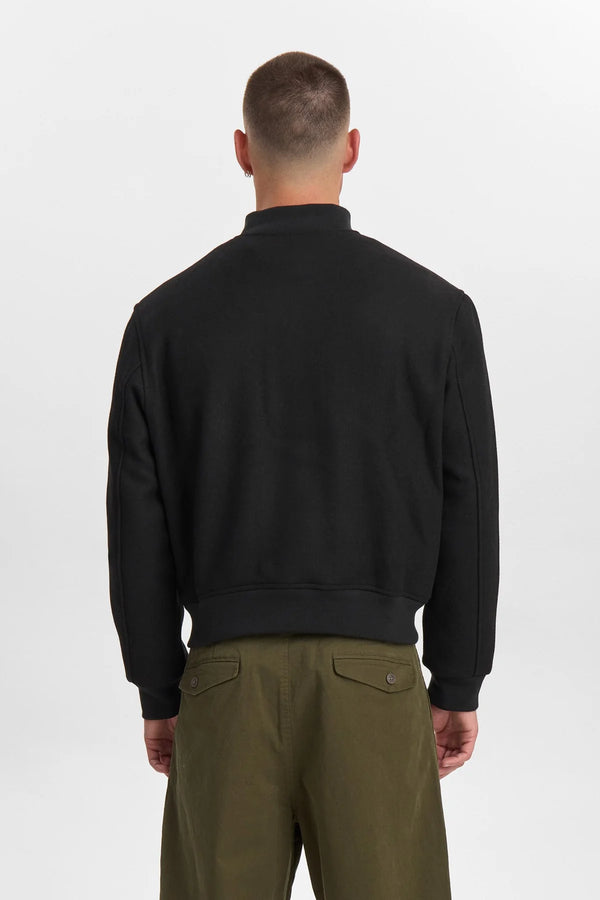 ANERKJENDT - AKBERTIE WOOL BOMBER JACKET - CAVIAR