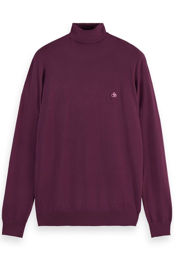 SCOTCH & SODA - SCOTCH & SODA - VISCOSE TURTLENECK KNIT JUMPER BERRY