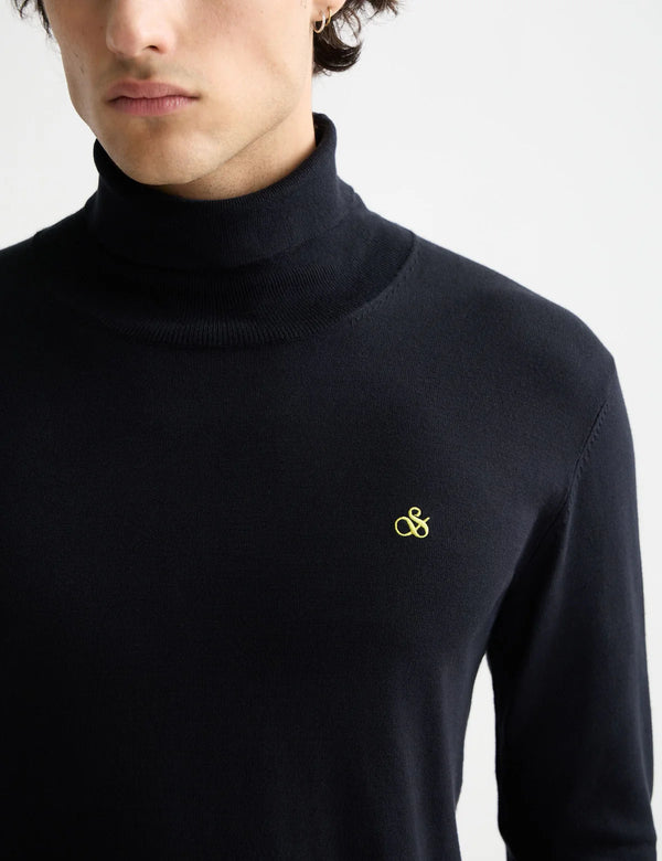 SCOTCH & SODA - VISCOSE TURTLENECK KNIT JUMPER BLACK