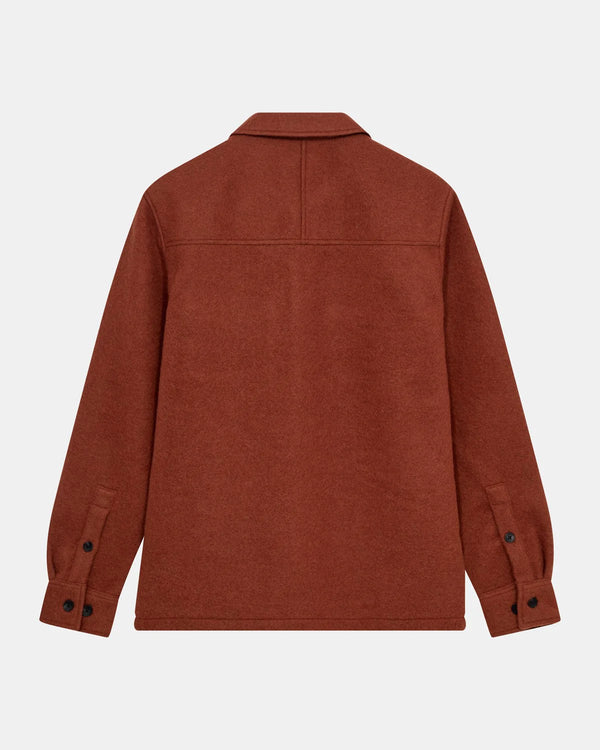 ANERKJENDT - AKOSCAR BOILED WOOL OVERSHIRT - CHILI OIL