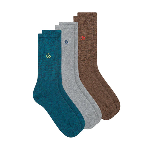 SCOTCH & SODA - 3PK MENS NON TERRY RIBBED CREW