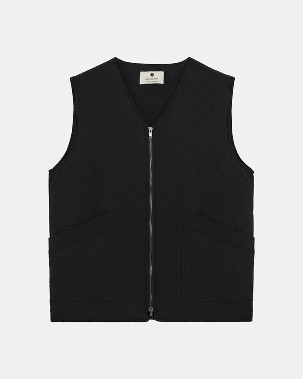 ANERKJENDT - AKRASMUS QUILT GILET - CAVIAR