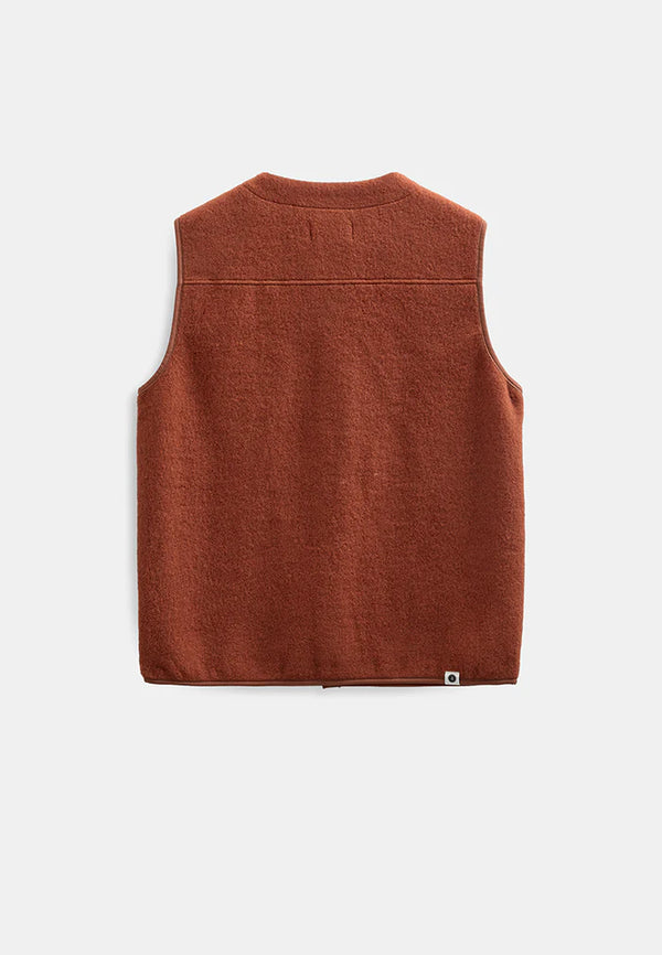 ANERKJENDT - AKRAMSUS BOILED WOOL VEST - CHILLI