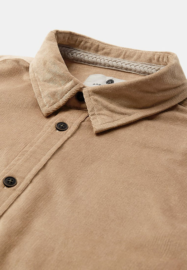 ANERKJENDT - AKLEIF SOLID CORD SHIRT - TIGER´S EYE