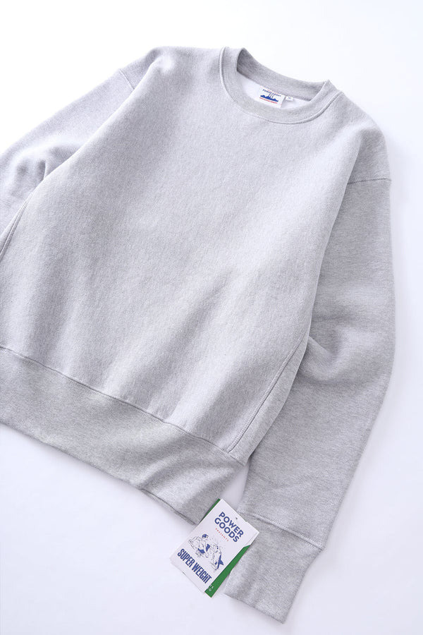 POWER GOODS - SUPER-WEIGHT CREWNECK HEATHER GREY