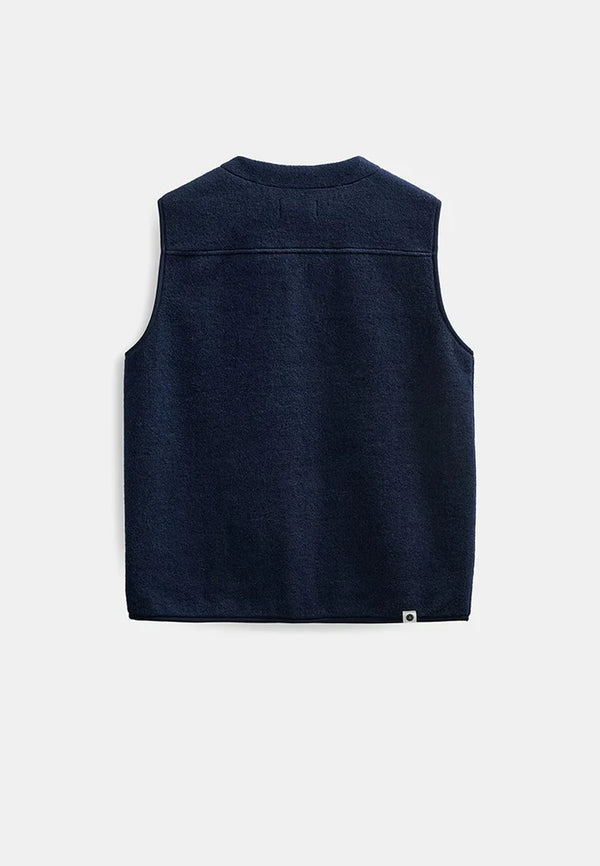 ANERKJENDT - AKRAMSUS BOILED WOOL VEST - SKY CAPTAIN