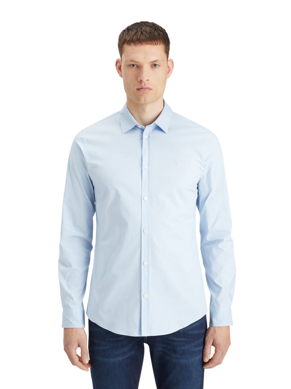 SCOTCH & SODA - ESSENTIALS    POPLIN BUTTON DOWN SHIRT BLUE