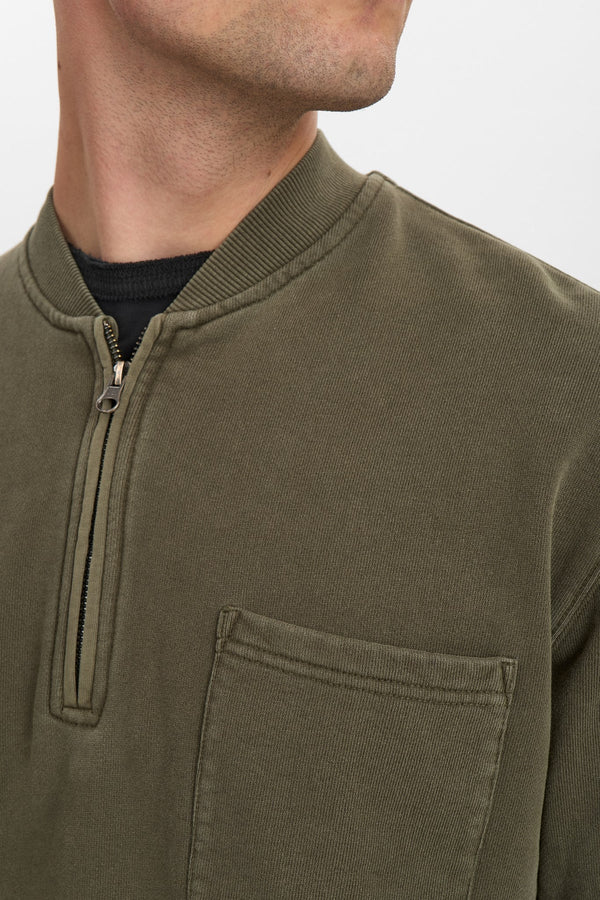 ANERKJENDT - AKTONI BASIC HALF ZIP - FOREST NIGHT