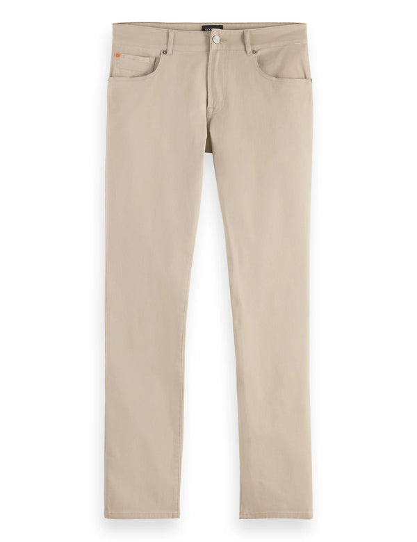 SCOTCH & SODA - RALSTON- COTTON-BLEND TWILL REGULAR SLIM FIT 5-POCKET PANT PLAZA TAUPE