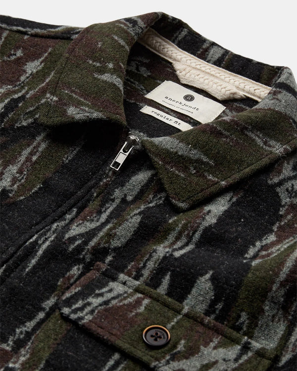 ANERKJENDT - AKHANKY JACQUARD OVERSHIRT - FOREST NIGHT