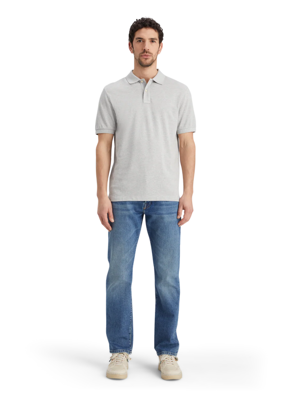 SCOTCH & SODA - ESSENTIALS LOGO PIQUE POLO GREY MELANGE