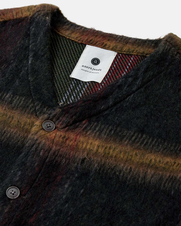 ANERKJENDT - AKDAN HEAVY TWILL CHECK OVERSHIRT - FOREST NIGHT