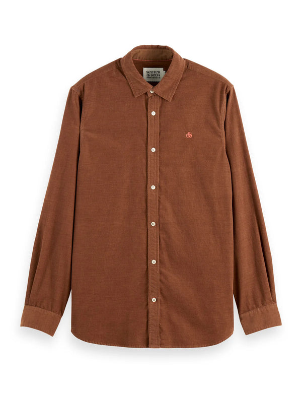 SCOTCH & SODA - REGULAR-FIT CORDUROY SHIRT SOFT SILT
