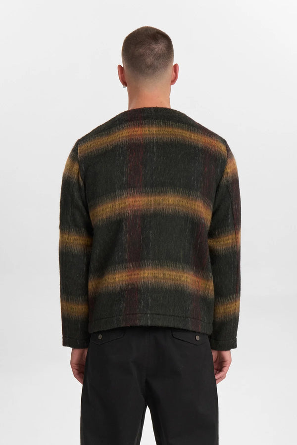 ANERKJENDT - AKDAN HEAVY TWILL CHECK OVERSHIRT - FOREST NIGHT