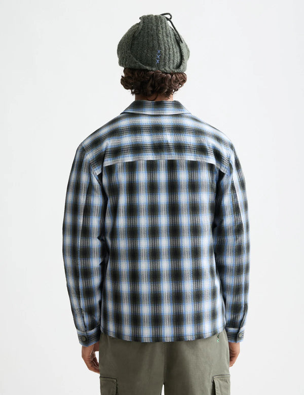 SCOTCH & SODA - SEERSUCKER CHECK PADDED OVER-SHIRT THYME / BLUE BONNET SHADOW CHECK