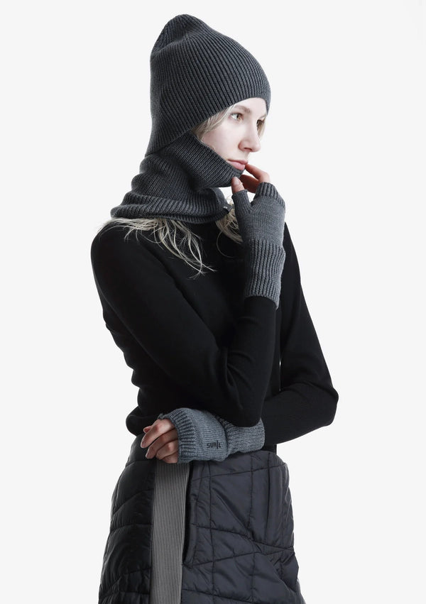 KRAKATAU - PU93 FINGERLESS GLOVES GREY MELANGE