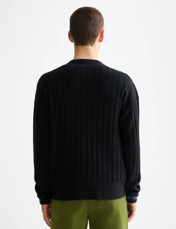SCOTCH & SODA - SOFT KNIT DROPPED SHOULDER CARDIGAN METEORITE