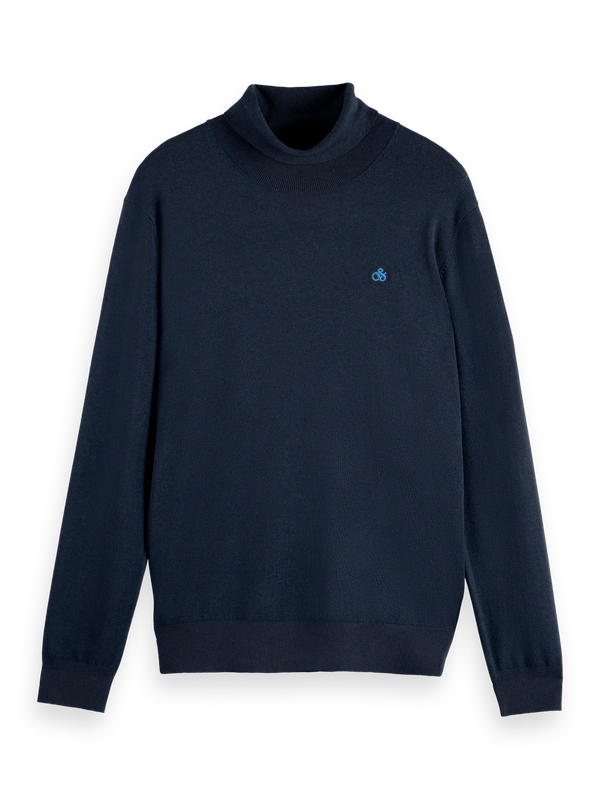 SCOTCH & SODA - VISCOSE TURTLENECK KNIT JUMPER LIGHT NAVY