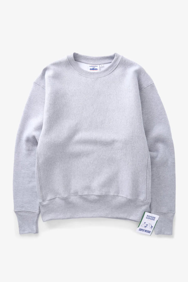 POWER GOODS - SUPER-WEIGHT CREWNECK HEATHER GREY