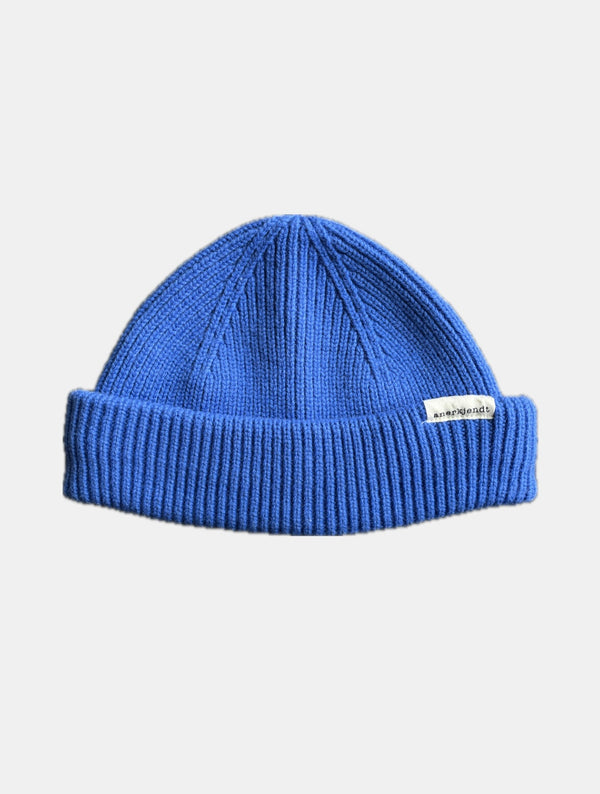 ANERKJENDT - MERINO HOOD BEANIE NAUTICAL BLUE